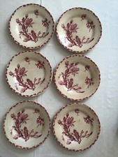 6 Assiettes Gien Cactus Rose