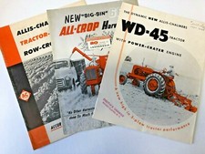 Set of 3 Vintage Allis Chalmers Brochures WD 45, All Crop Harvester, Tractor Mou