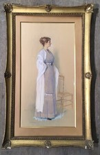 Aquarelle Ancienne Portrait