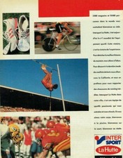 Publicité Advertising 1220 1986 vetements sport La Hutte Intersport basket vélo 