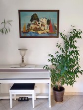 XXL HST tableau signé CASSISO 68 x 100 cm Port de pêche Voilier Pointu Marine