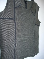 T-shirt neuf rayures noires et kaki Berenice lin taille S