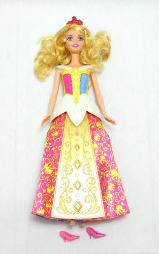 Poupee barbie robe rose or - robe, et