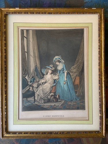 Gravure cadre doré - gravure,