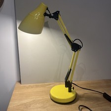 Ancienne Lampe De Bureau Travail Architecte Articulée Vintage Métal Jaune Corep