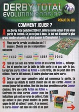 DTinfo2 COMMENT JOUER ? REGLE DU JEU CARD PANINI DERBY TOTAL 2006-2007