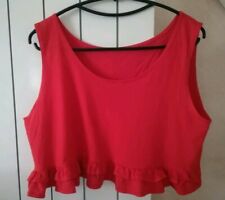 Haut/top rouge, court, sans