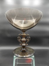 GRANDE ET ANCIENNE COUPE EN VERRE BRUN-