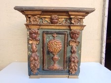 Antique Tabernacle D'Art Sacré En Bois Du XVIII Siècle Ou Avant À Restaurer