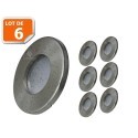 6 Spots LED Encastrables Alu Brossé Etanche IP44 Pour Salle de Bain Blanc Neutre