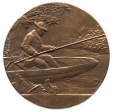 Médaille FEDERATION DES A.P.P. DE LA CHARENTE - FRANCE - pecheur - h. demey