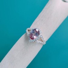 Bague halo alexandrite, bague