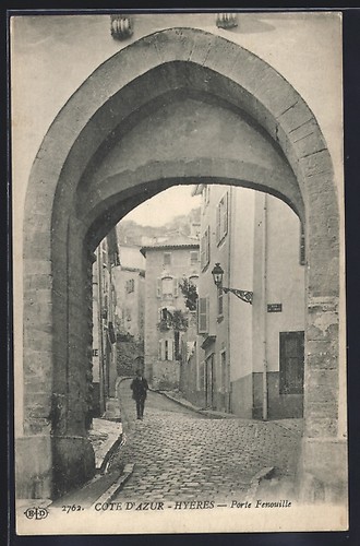Cpa hyères porte - hyères,, fenouillet