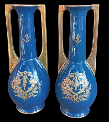 Paire vases anciens à - paire,