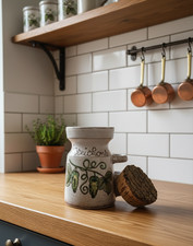 Pot à Cornichons Vintage en Grès | Décoration de Cuisine Rustique