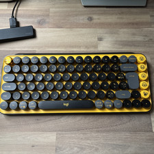 LOGITECH POP Keys Jaune Clavier Sans Fil Mécanique - Touches Emoji - Bluetooth