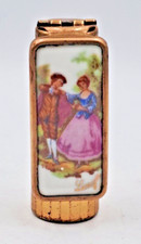 Étui à rouge à lèvres vintage - Doré, Porcelaine de Limoges