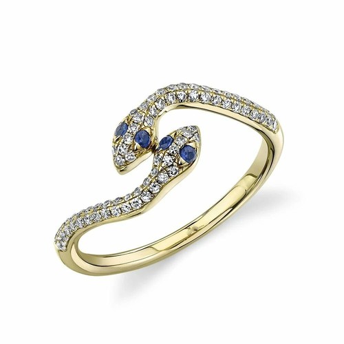 Diamant serpent bague saphir - diamant,