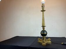 Grande Lampe en bronze aux dauphins, doré et vert  - Style Empire Lucien gau