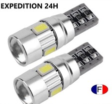 4X Ampoules veilleuses 6 LED T10 W5W anti erreur ODB 7000K