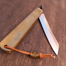 Ancien Grand Couteau  HIGONOKAMI Manche en LAITON