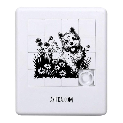 Westie dog with flowers - 'westie, flowers'