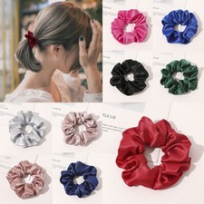 Bandes Élastiques Pour Cheveux D'été Chouchous En Soie Satinée Couleur Unie  /