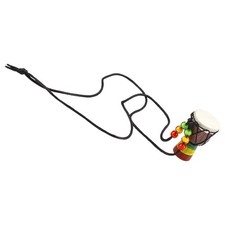  Mini Djembe bijoux Instrument de musique collier en bois Mini tambour à main