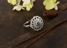 Bague Émeraude Verte Florale