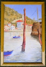 Tableau Huile Sur Toile Port Du Pays Basque