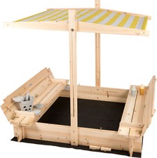 Enfants Bac à Sable Avec Toit Couverture Couvercle en Bois, Banc Sol Bancs 120