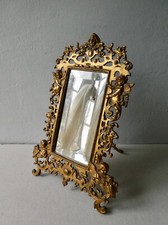 miroir en bronze doré à