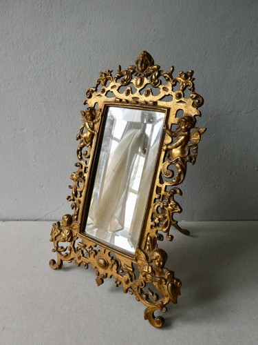 Miroir bronze doré à - bronze,