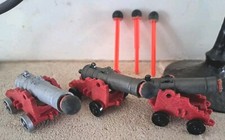 PLAYMOBIL LOT 3 CANONS + 6 PROJECTILES BATEAU PIRATE VINTAGE