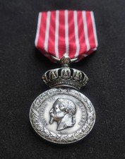 RARE MÉDAILLE CAMPAGNE D'ITALIE 1859 CENT GARDES NAPOLEON III EMPIRE ARGENT SUP+