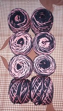 Lot de 8 Pelotes de Laine (Acrylique) Rose et Bleu Marine (600g)