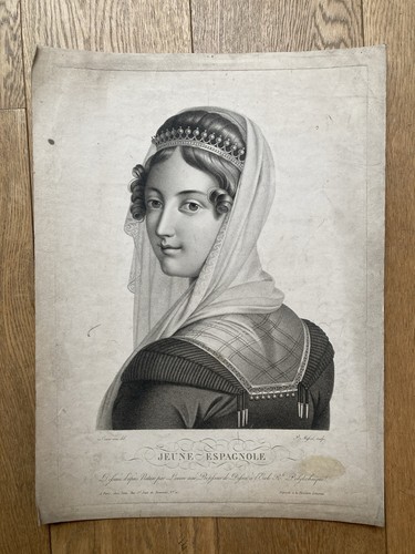 Gravure ancienne xixe jeune - xixe,