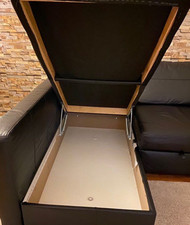 canapé Convertible Angle Noir +coffre 3 Place