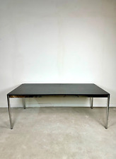 Table USM Haller T59 stratifié noir et acier chromé