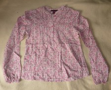 Blouse tunique blanche imprimée fleurs manches longues fille 4 ans Okaïdi TBE