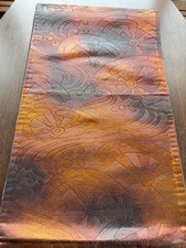 Kimono japonais ancien Fukuro Obi gradation marron foncé orange avec cool