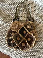 Sac à main tissu et cuir patchwork JAMIN PUECH