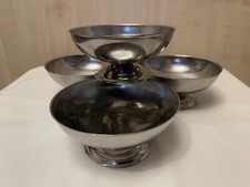 4 coupes - coupelles à glace / Sorbet -Service inox - vintage RC France