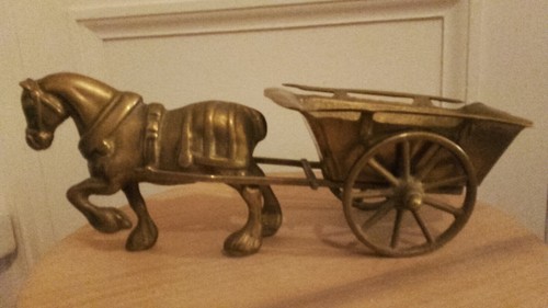 Sculpture bronze cheval avec - bronze, .