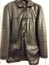 Veste Parka Homme cuir  épais noir ville CHEVIGNON comme neuf T 48 M