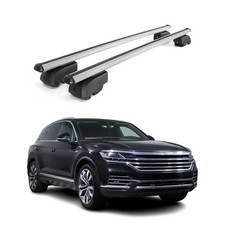 Barres de toit Transversales Pour VW Touareg mk3 2018-2023 Pre-FL Aluminium Gris