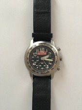 Montre Rallye Monte Carlo chronographe Quartz  homme acier sur cuir 