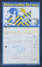 Facture 1920 LES BISCUITS BRUN Bébé dans boite illustrée billhead 109
