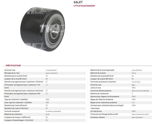 Galet 20660029 transpalette - 20660029,