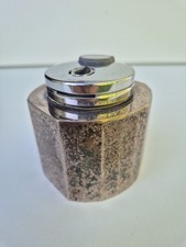 BRIQUET DE TABLE CORONA JAPON PLAQUÉ ARGENT VINTAGE BON ÉTAT